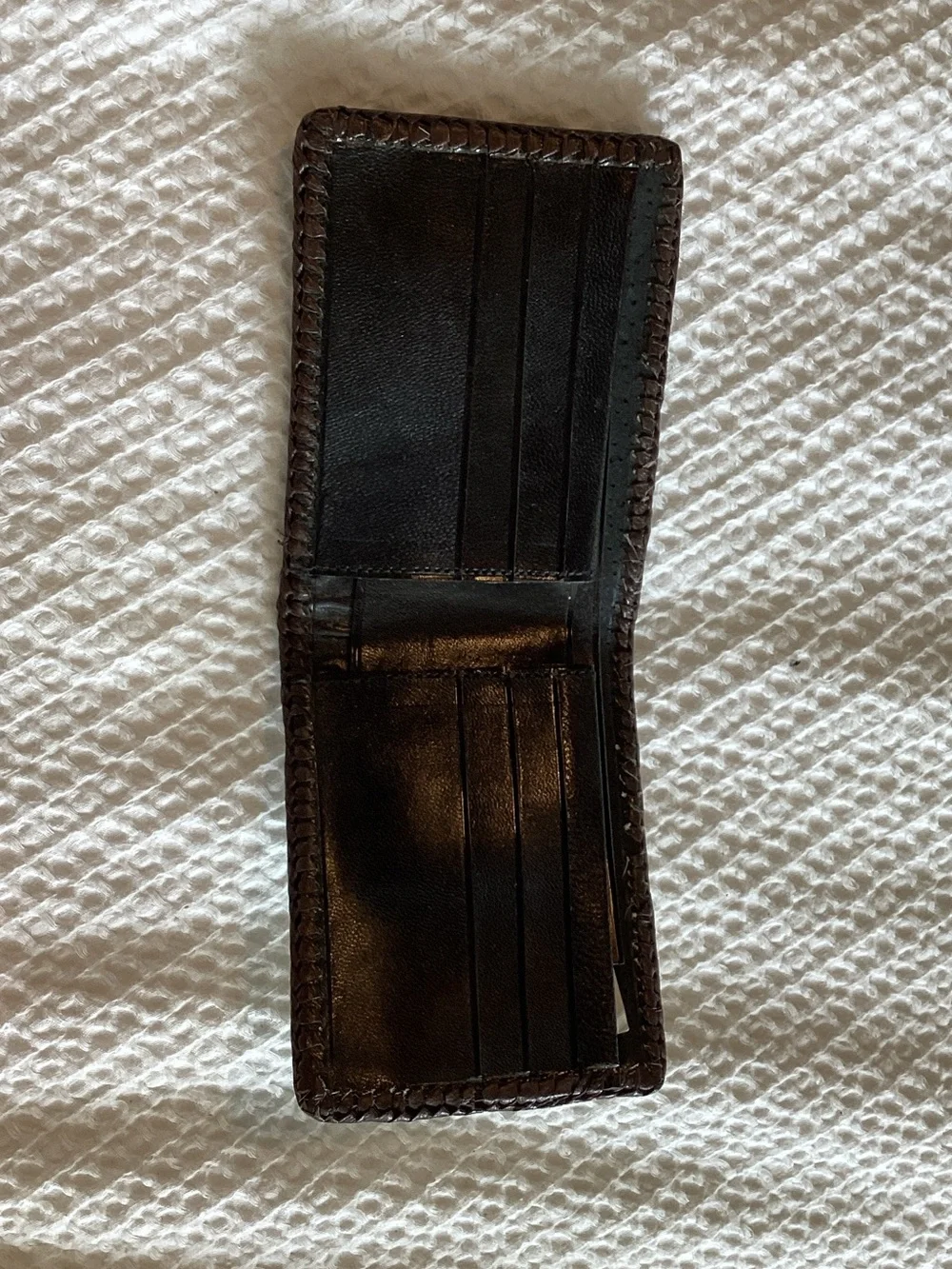 Leather Cowhide Bifold Wallet - Brown & White